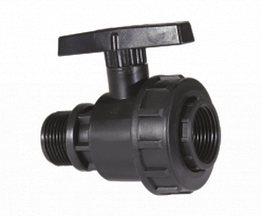 Кран пластиковый резьбовой Н1¼"*В1¼" PN6 (POLIEXT) (100)